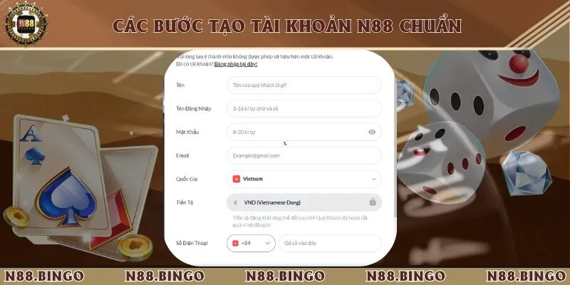 Hướng Dẫn Đăng Ký Tài Khoản Cá Cược N88 Chỉ Với 4 Bước 4 bước tạo tài khoản nhanh chóng và đơn giản nhất